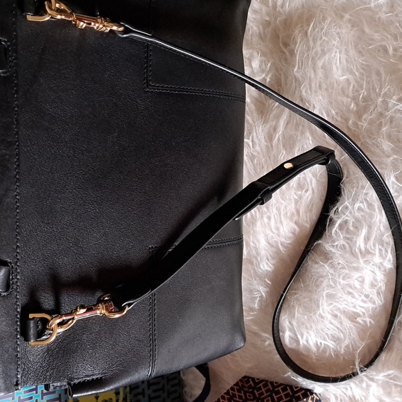 Tory Burch Black Leather Block T Top - Picture 4 of 10